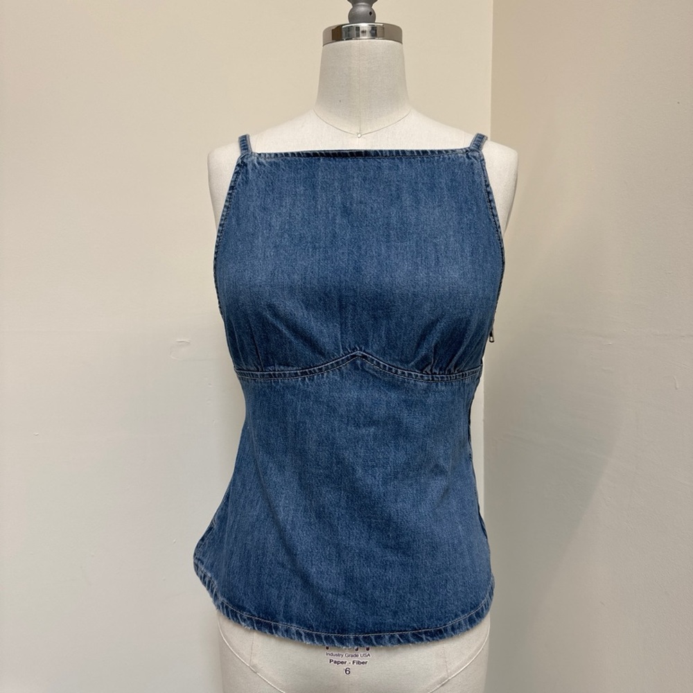 Zara Blue Sleeveless Fitted Camisole Top